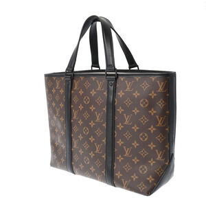 Louis Vuitton Tote Weekend Black Macassar Canvas Bag Monogram Brown